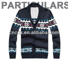 12STC0703 motif de chandail tricoté cardigan tricoté flocon de neige hommes